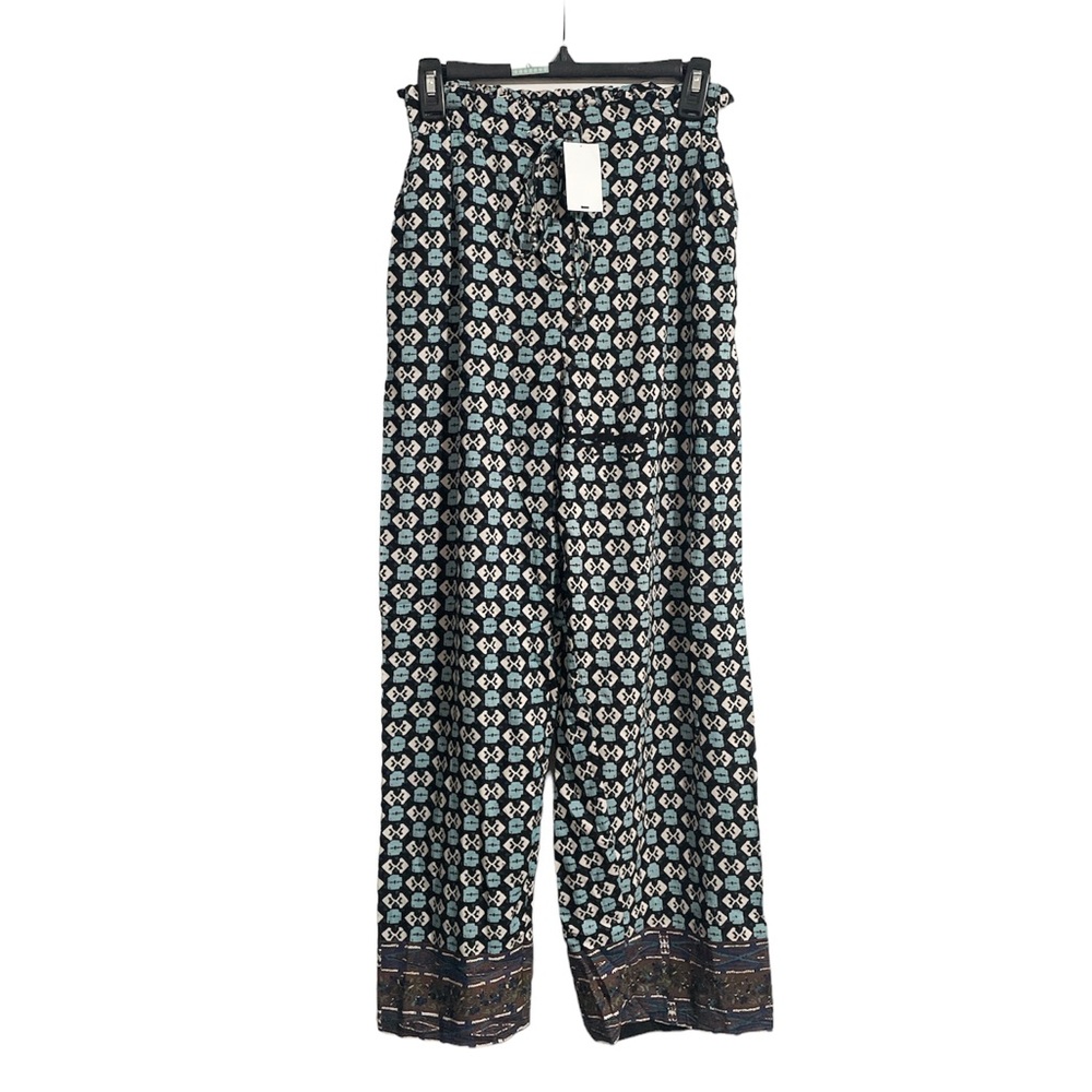 Sky and Sand Blue and Brown Drawstring Pants with pockets
